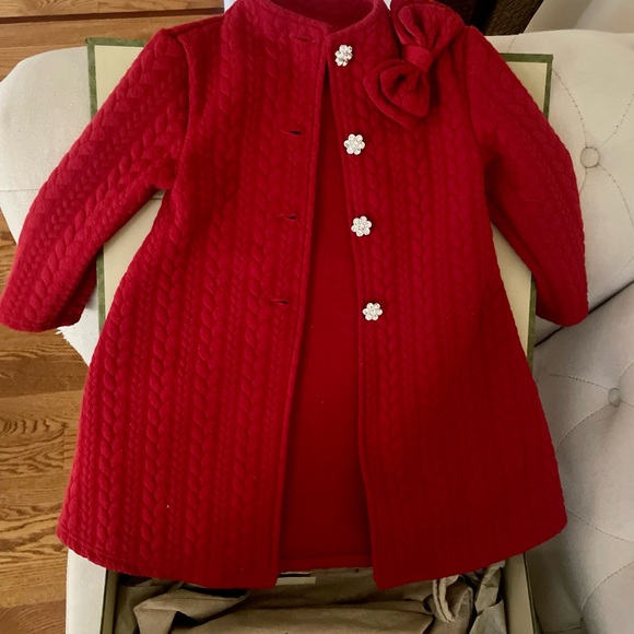 2-Piece Toddler Girl Coat & Dress Christmas or Winter Wedding Outfit 4T - Picture 3 of 7